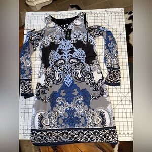 INC NWT cold shoulder off shoulder lined slip dress